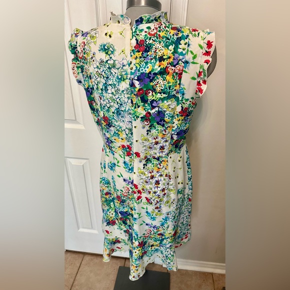 Karl Lagerfeld Floral Ruffled Midi Dress Size 12 - Picture 4 of 7